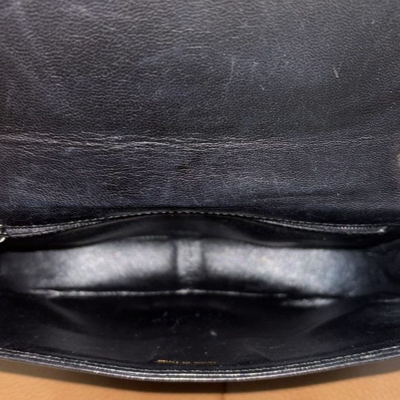 CHANEL Vintage Full Flap Small Chain Shoulder Bag Black CC w/Chanel Beauty Gift - Picture 9 of 17